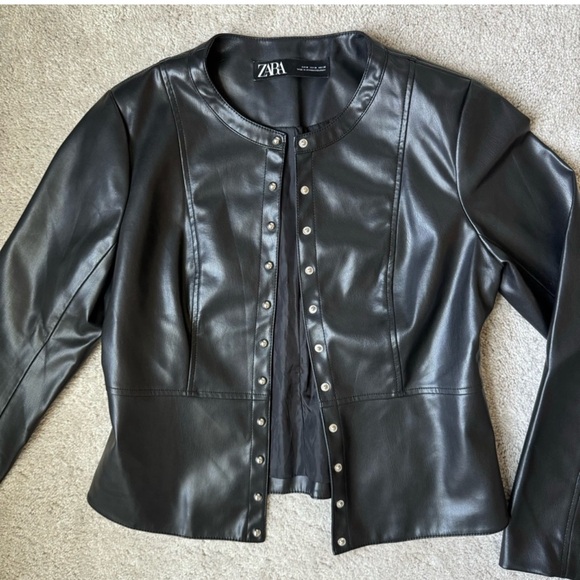 Zara Faux Leather Jacket - Picture 3 of 13